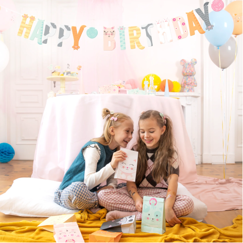 Napis Happy Birthday Mačkice 200 × 18 cm