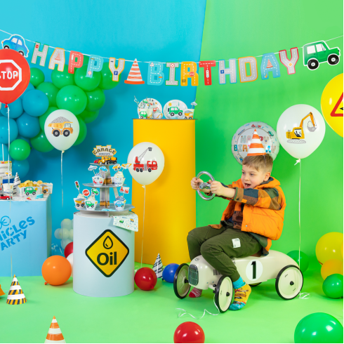 Happy Birthday Autók születésnapi girland, 250 cm Happy Birthday Autók születésnapi girland, 250 cm