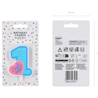 Velika srebrna tortna svečka z bleščicami številka 1