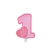 Szülinapi gyertya 1-es Only One – rózsaszín, 8 cm