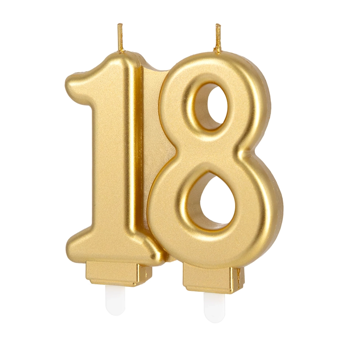 Lumânare aniversară numărul 18, auriu, 8 cm