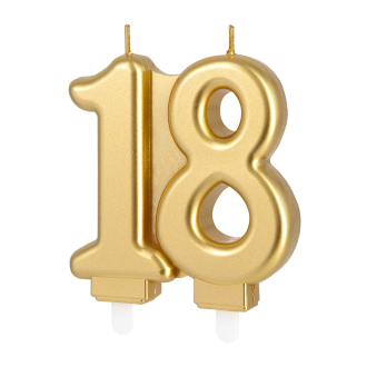 Velika zlata tortna svečka s bleščicami številka 8