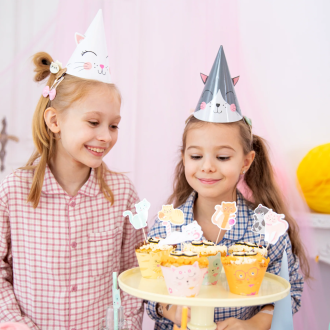 Rojstnodnevne party kapice Mačice 6 kosov – set