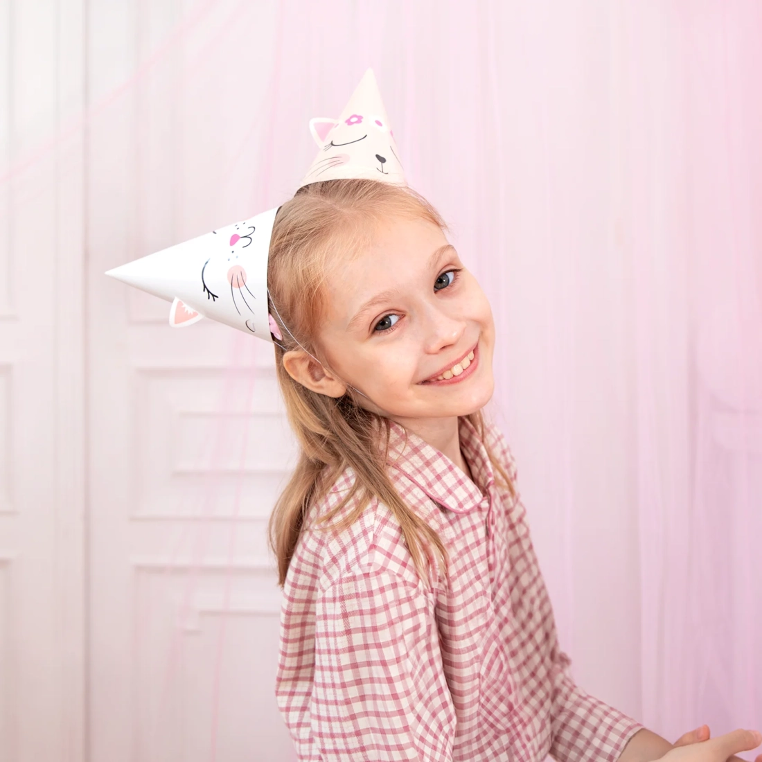 Set 6 pălărioare aniversare Pisicuțe