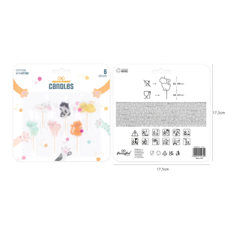 Rojstnodnevne svečke Mucke – komplet 6 kosov