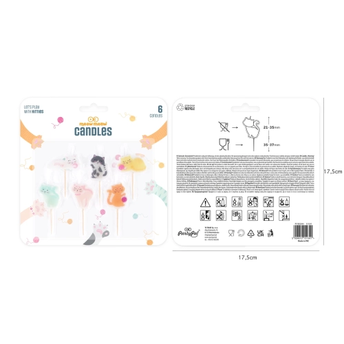 Szülinapi gyertyák Cicák – 6 darabos készlet
