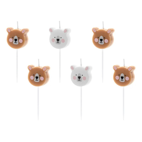 Szülinapi gyertyák – Maci, 3 cm, 6 db Szülinapi gyertyák – Maci, 3 cm, 6 db