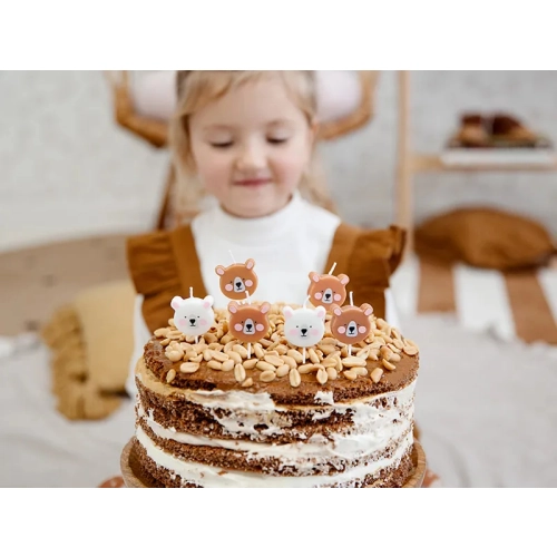 Lumânări de aniversare Ursuleț 3 cm - 6 buc.