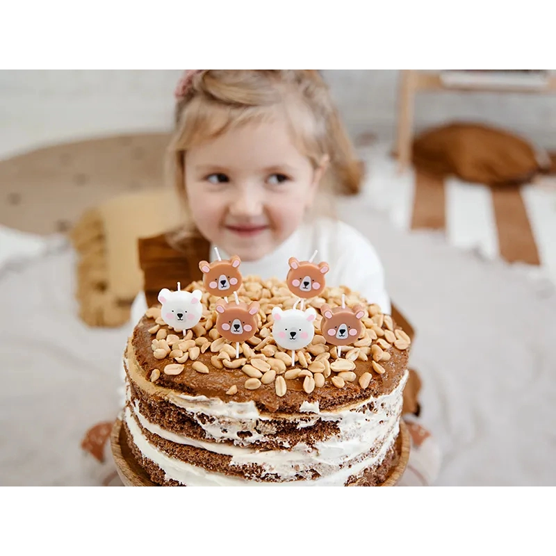 Lumânări de aniversare Ursuleț 3 cm - 6 buc.