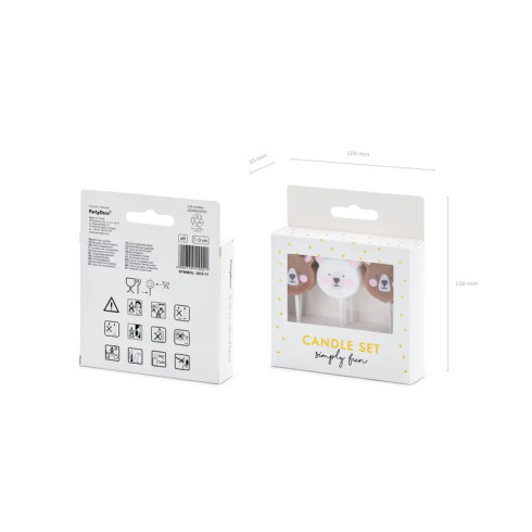 Szülinapi gyertyák – Maci, 3 cm, 6 db Szülinapi gyertyák – Maci, 3 cm, 6 db