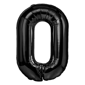 Rojstnodnevni balon številka 0, črn, 100 cm