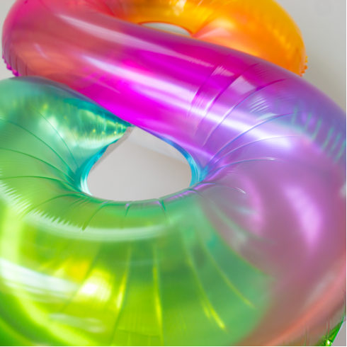 Szülinapi szám lufi 0, szivárvány színű, 100 cm Szülinapi szám lufi 0, szivárvány színű, 100 cm