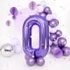 Szülinapi lufi, 0 szám, lila, 100 cm