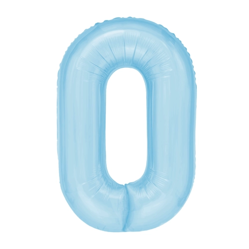 Szülinapi lufiszám 0 – égszínkék, 100 cm