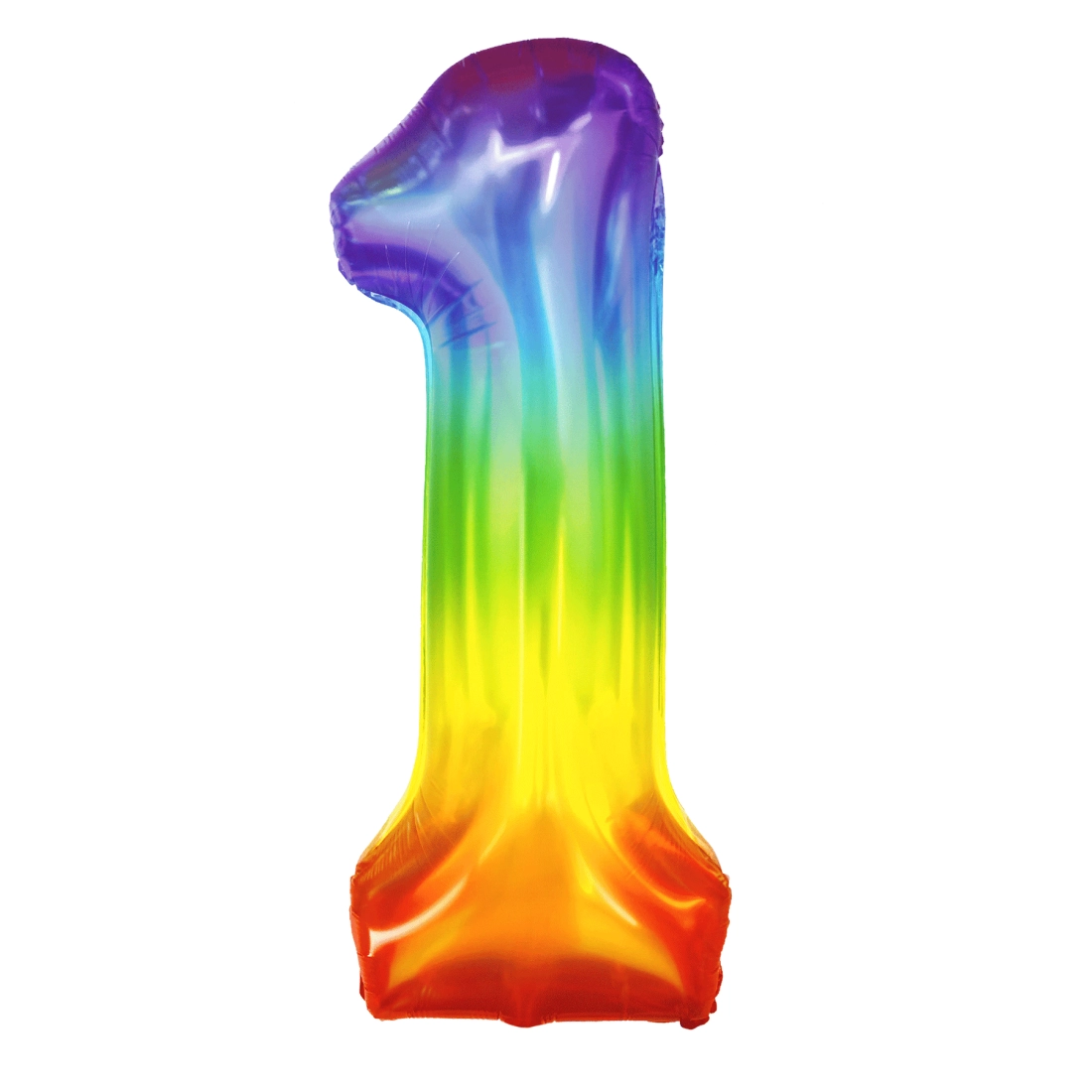 Szülinapi lufi, 1-es szám, szivárvány színű, 100 cm