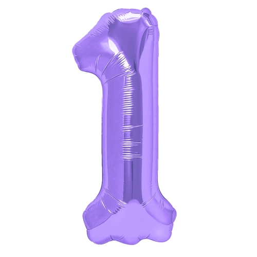Szülinapi lufi szám 1, lila, 100 cm
