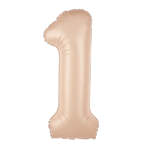 Szülinapi lufi, 1-es szám, karamell, 100 cm