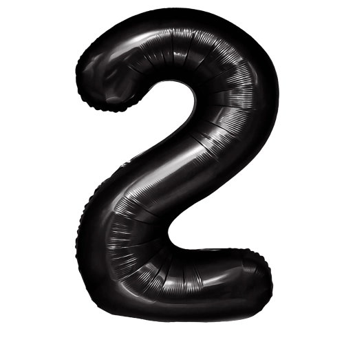 Szülinapi fekete szám lufi 2, 100 cm