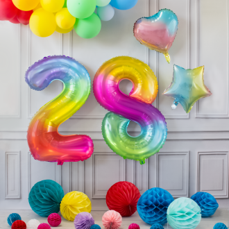 Mavrični rojstnodnevni balon številka 2, 100 cm