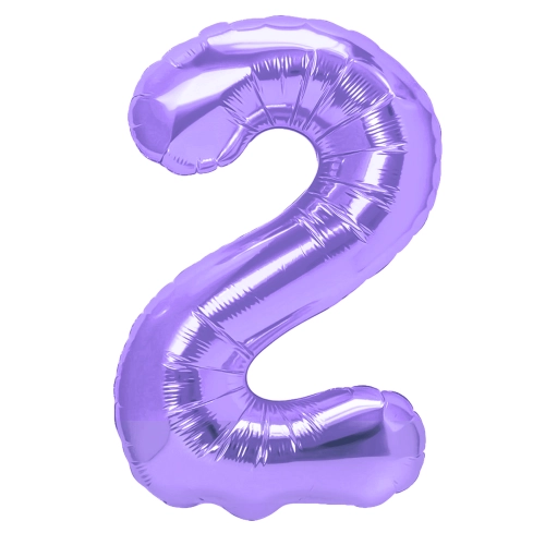 Szülinapi lufi – 2-es szám, lila, 100 cm