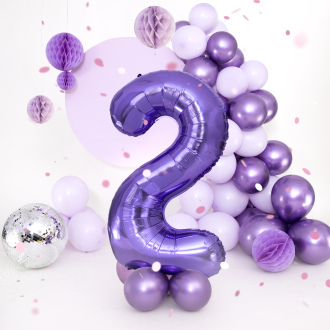 Rojstnodnevni balon številka 2, vijoličen, 100 cm