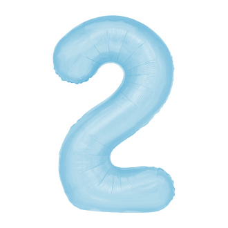 Rojstnodnevni balon številka 2 – nebeško modra, 100 cm