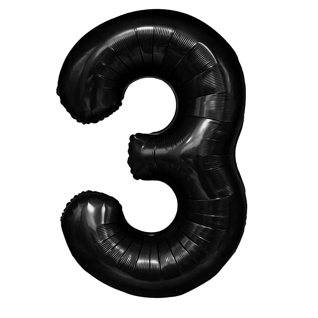 Balon aniversar cifră 3, negru, 100 cm