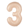 Balon aniversar cifră 3 caramel, 100 cm