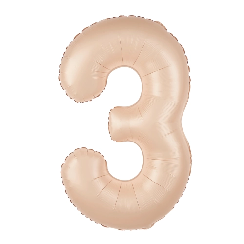 Szülinapi szám lufi 3 karamell, 100 cm