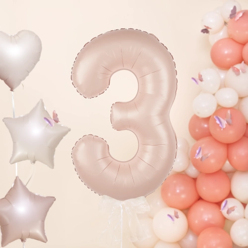 Szülinapi szám lufi 3 karamell, 100 cm