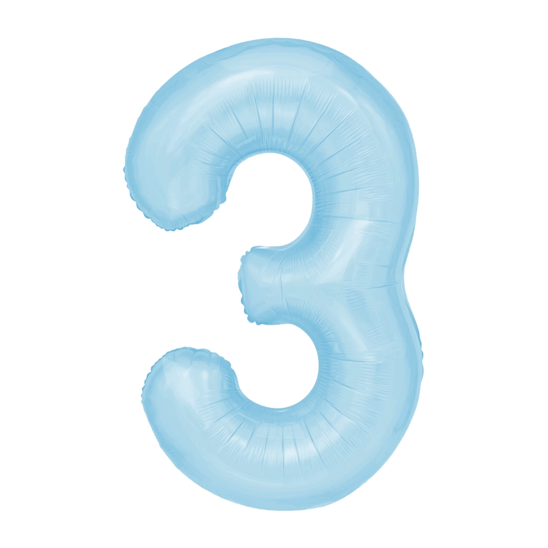 Balon aniversar cifră 3 – albastru ceresc, 100 cm
