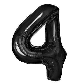 Rojstnodnevni balon številka 4, črn, 100 cm