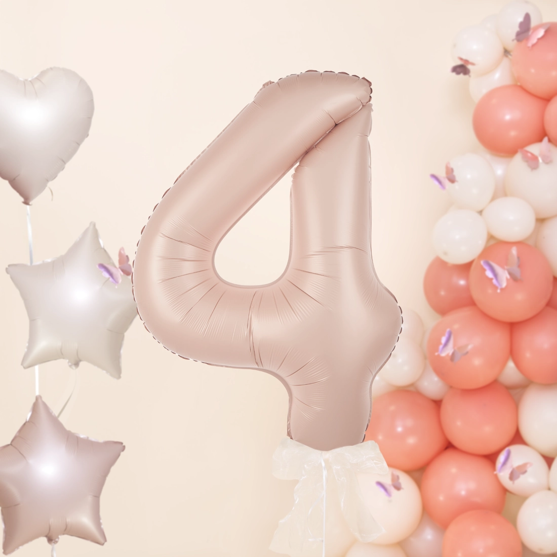 Balon aniversar cifră 4, caramel, 100 cm