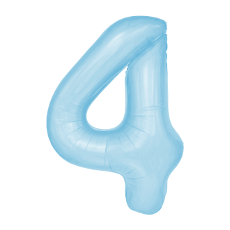 Rojstnodnevni balon številka 4 – nebeško modra, 100 cm