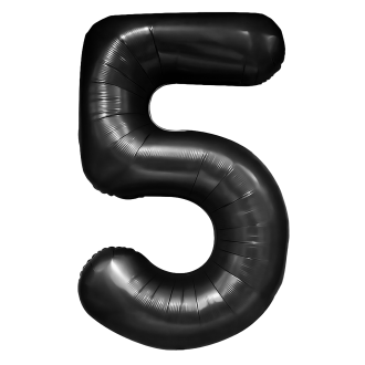 Rojstnodnevni balon številka 5, črn, 100 cm