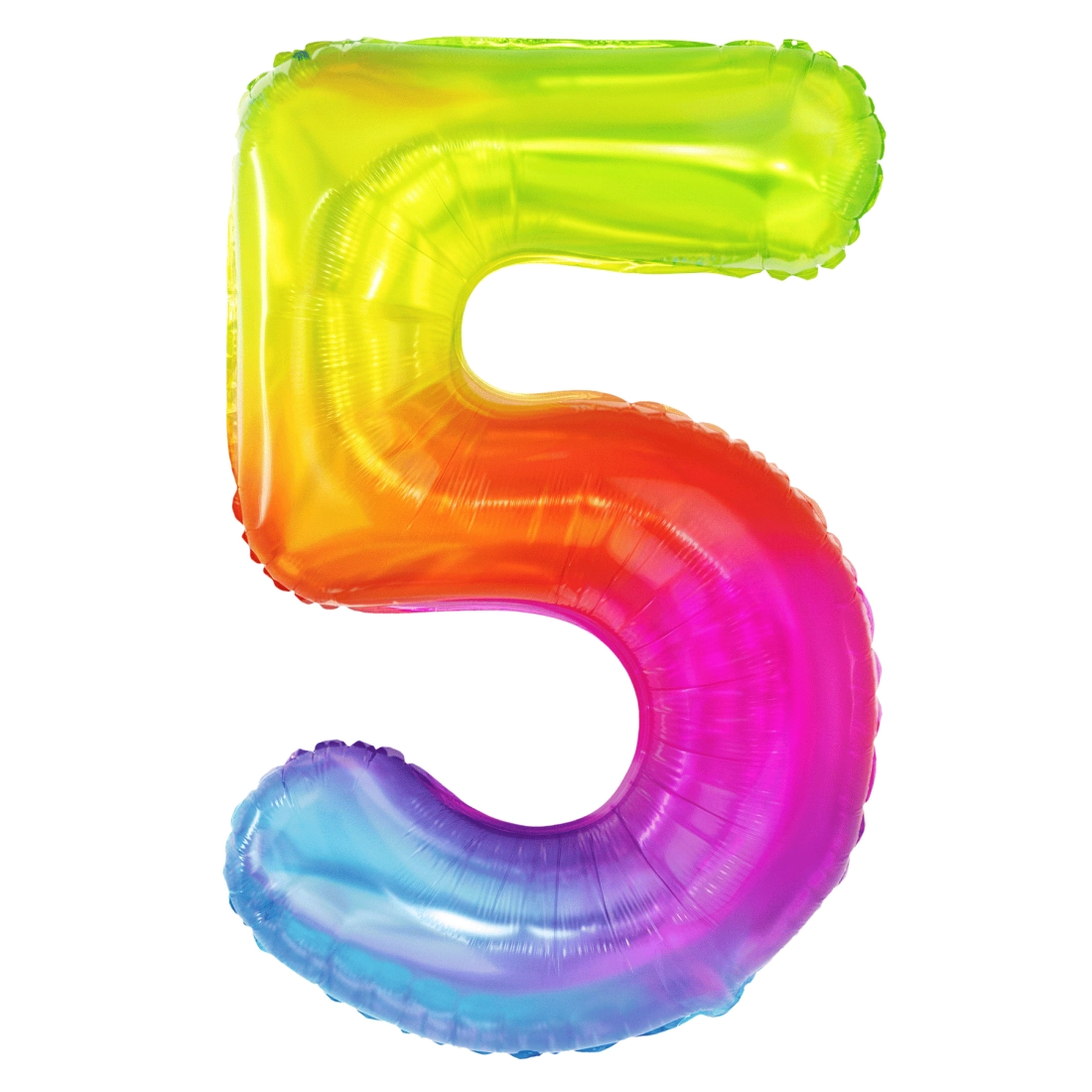 Szülinapi számos lufi 5 – szivárványos, 100 cm