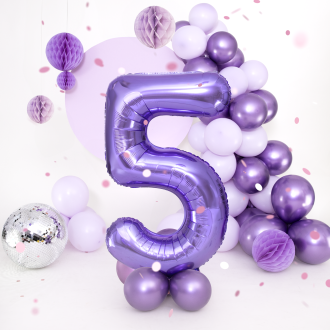 Rojstnodnevni balon številka 5, vijoličen, 100 cm