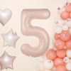 Balon aniversar cifră 5, caramel, 100 cm