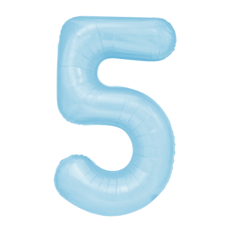 Rojstnodnevni balon številka 5 – nebeško modra, 100 cm
