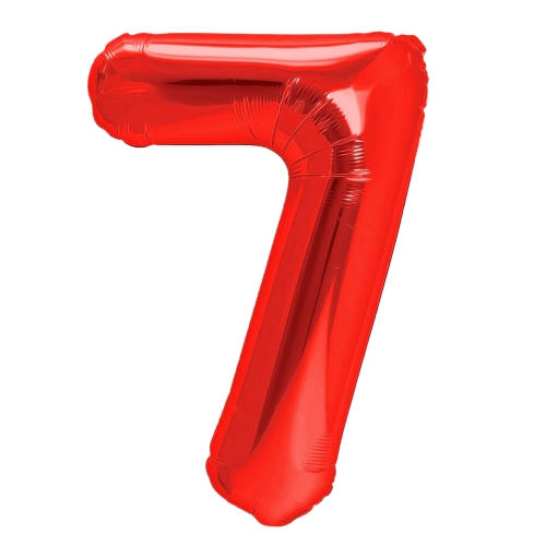 Szülinapi lufiszám 7, piros, 100 cm