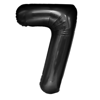 Rojstnodnevni balon številka 7, črn, 100 cm
