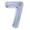Szülinapi fólia lufi 7-es szám, holografikus ezüst, 100 cm
