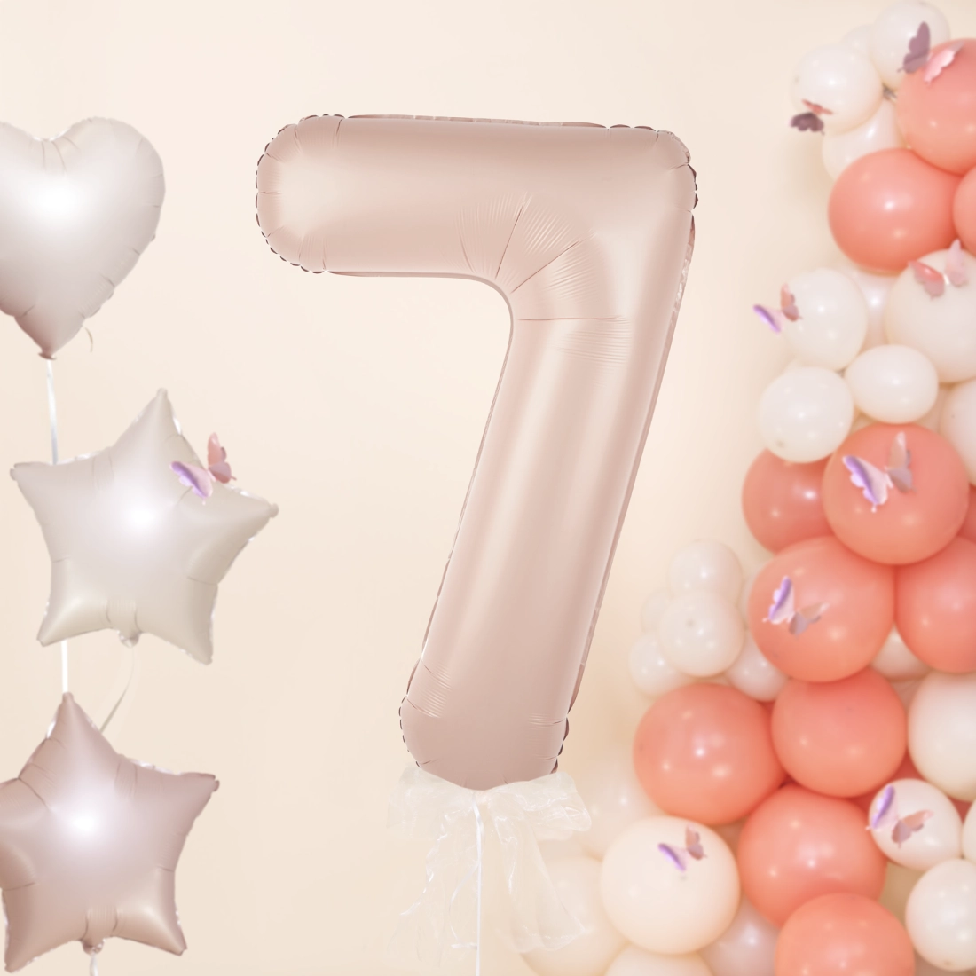 Balon aniversar cifră 7 caramel, 100 cm