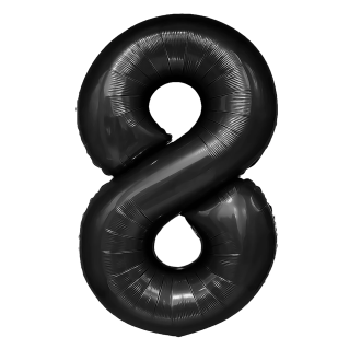 Rojstnodnevni balon številka 8, črn, 100 cm