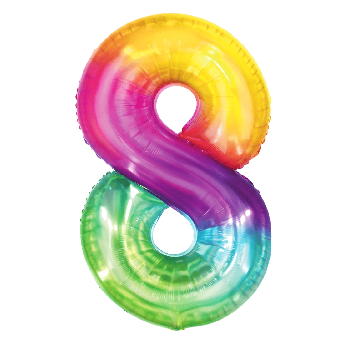 Balon aniversar cifră 8, curcubeu, 100 cm