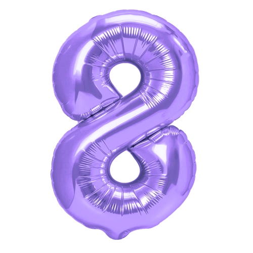 Szülinapi lufi 8-as szám, lila, 100 cm