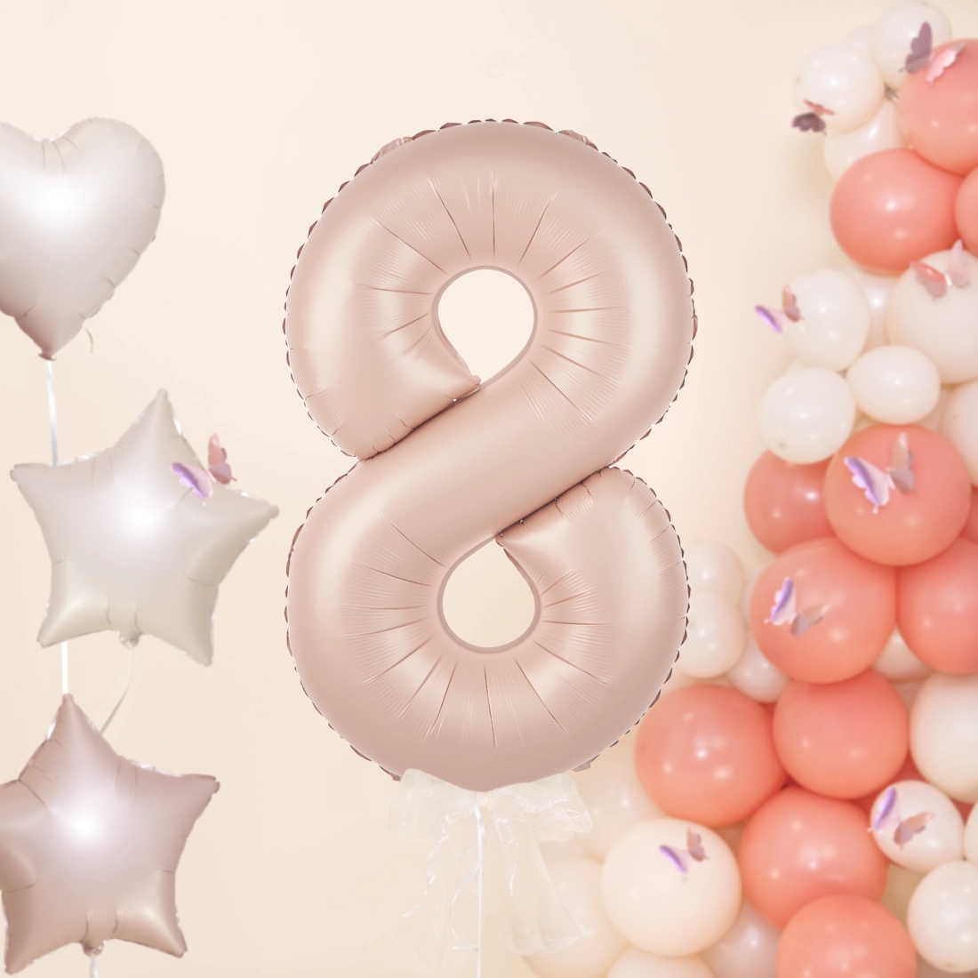 Szülinapi fólia lufiszám 8, karamell, 100 cm