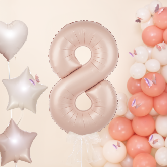 Rojstnodnevni balon številka 8, karamelna barva, 100 cm