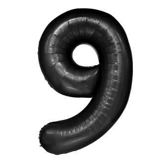 Rojstnodnevni balon številka 9, črn, 100 cm