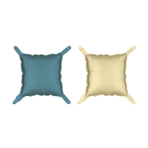 Ghirlandă cu baloane din folie, dublă față, 35x35 cm, bej-albastru, 4 buc.